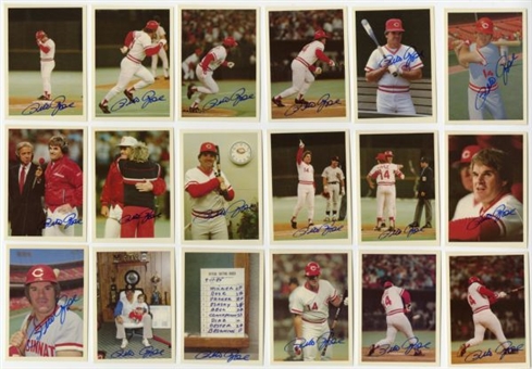 1985 Topps Pete Rose Baseball Card Set of (120) - Each Autographed By Rose